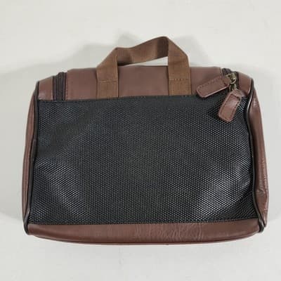 Perry Ellis Portfolio Toiletry Bag Brown Faux Leather 10"x7" - Thumbnail 4