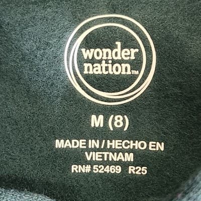 Wonder Nation Boy's M Hooded Sweatshirt Green Long Sleeve Full Zip Hoodie New - Thumbnail 7
