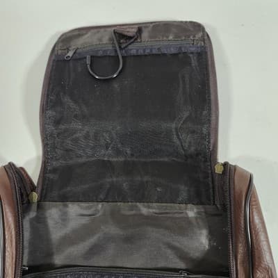 Perry Ellis Portfolio Toiletry Bag Brown Faux Leather 10"x7" - Thumbnail 8