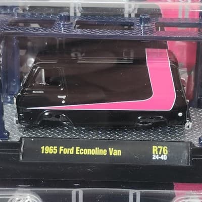 M2 Machines 1965 Ford Econoline Van R76 Black Pink 1/64 Toy Vehicle NEW - Thumbnail 2
