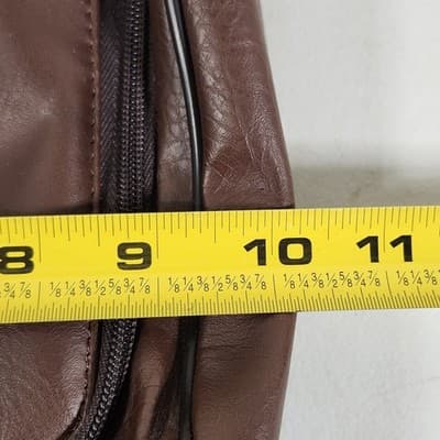 Perry Ellis Portfolio Toiletry Bag Brown Faux Leather 10"x7" - Thumbnail 5