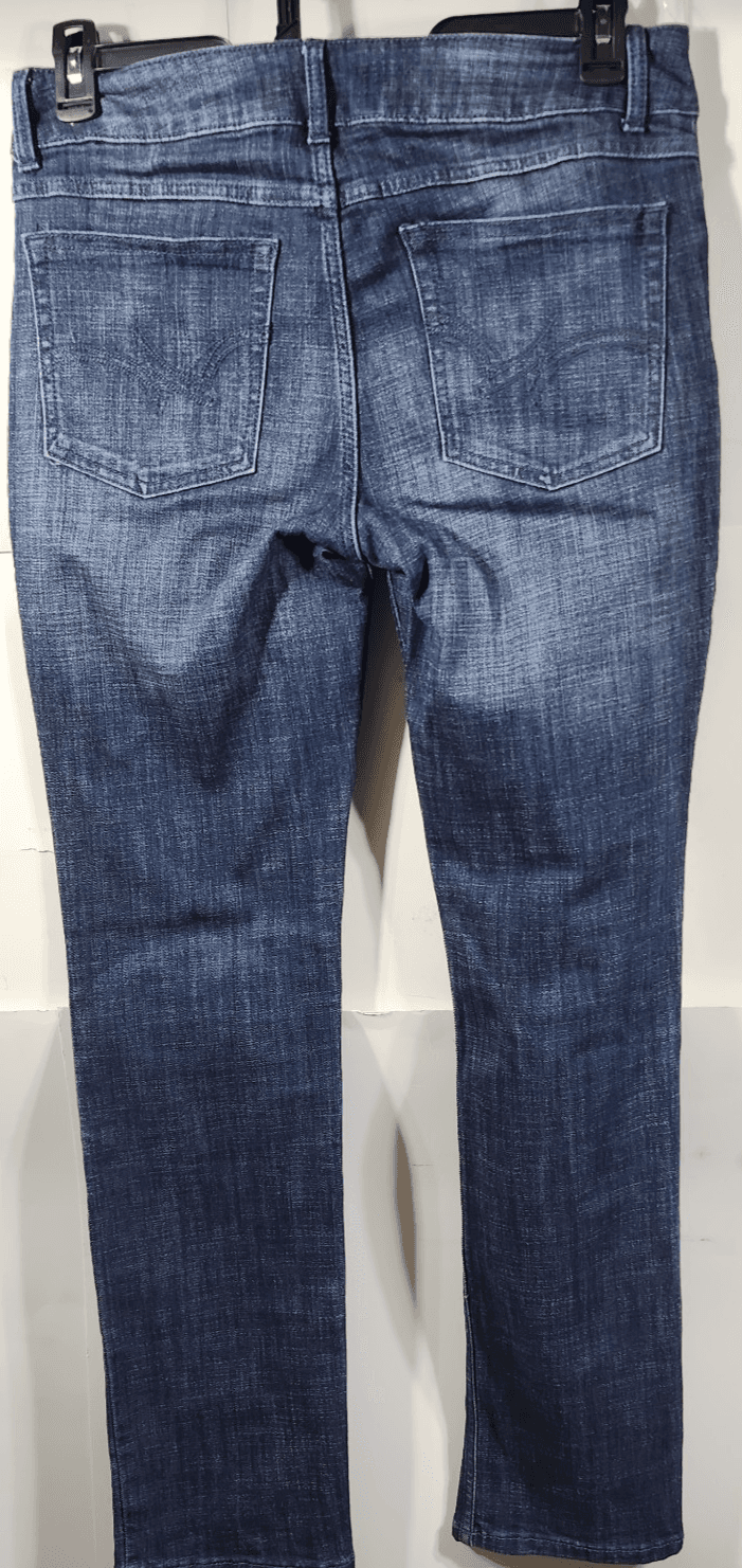 Wrangler Women's Size 9x32 Straight Leg Stretch Denim Blue Jeans Mid Rise - Thumbnail 6