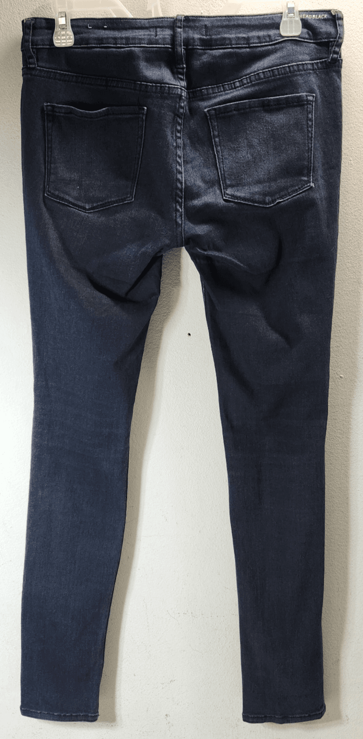 Bullhead Black Denim Leggings Jeggings Stretch Jeans Size 9 Blue Distressed - Thumbnail 4