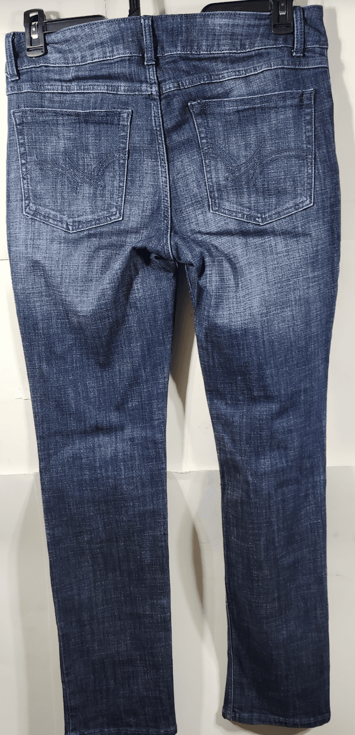 Wrangler Women's Size 9x32 Straight Leg Stretch Denim Blue Jeans Mid Rise - Thumbnail 4