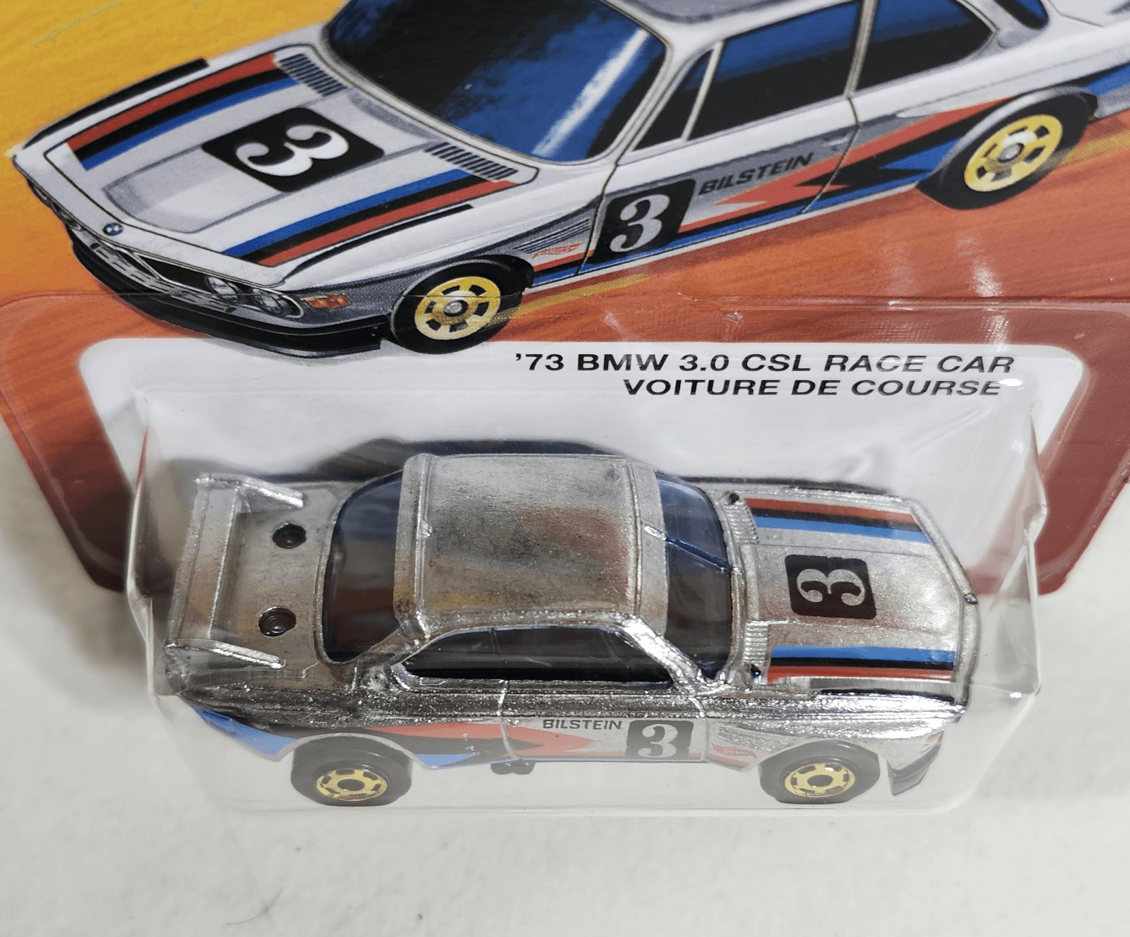 Hot Wheels '73 BMW 3.0 CSL Race Car Hot Ones Silver Toy 1/64 Vehicle NEW - Thumbnail 3