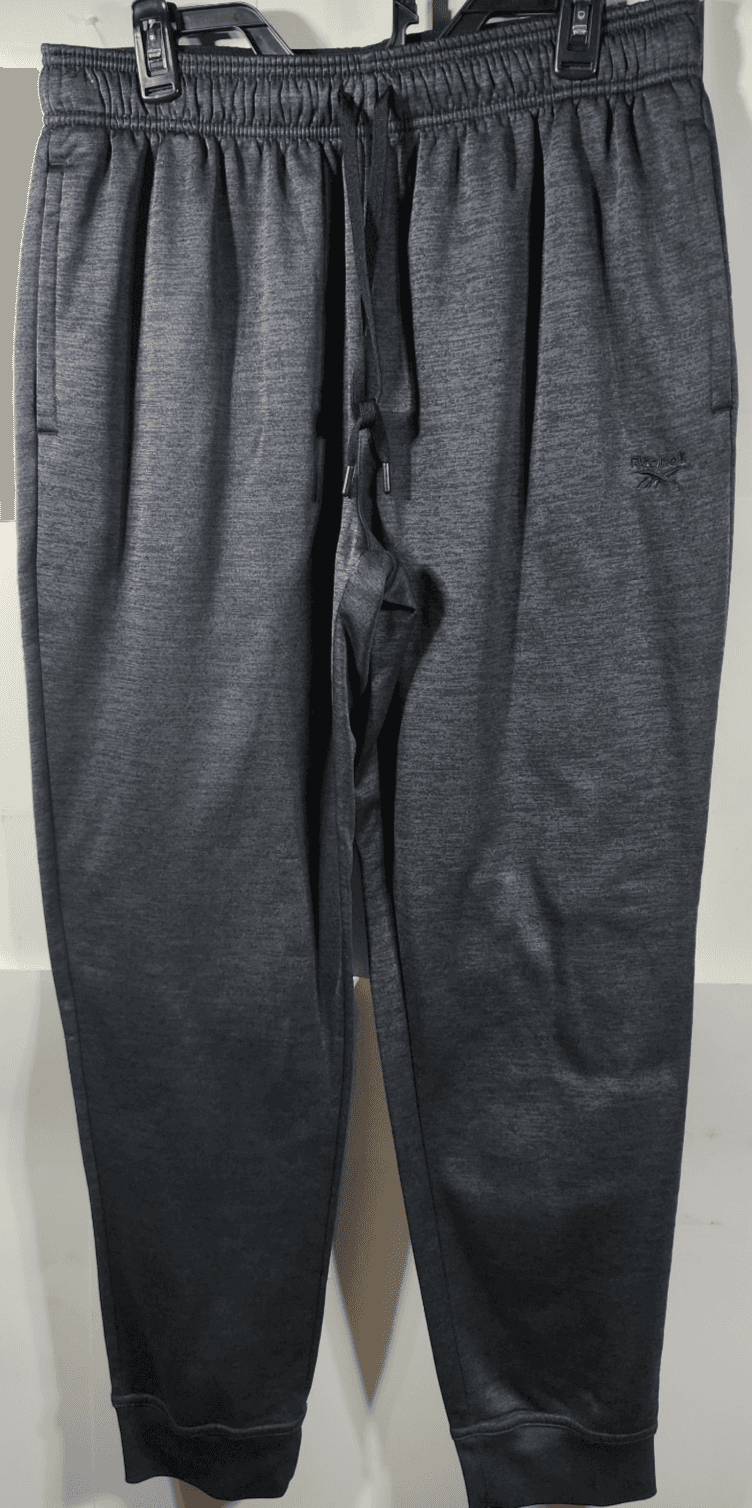 Reebok Jogger Sweatpants Men's Size Large Charcoal Gray Logo With Pockets - Thumbnail 5