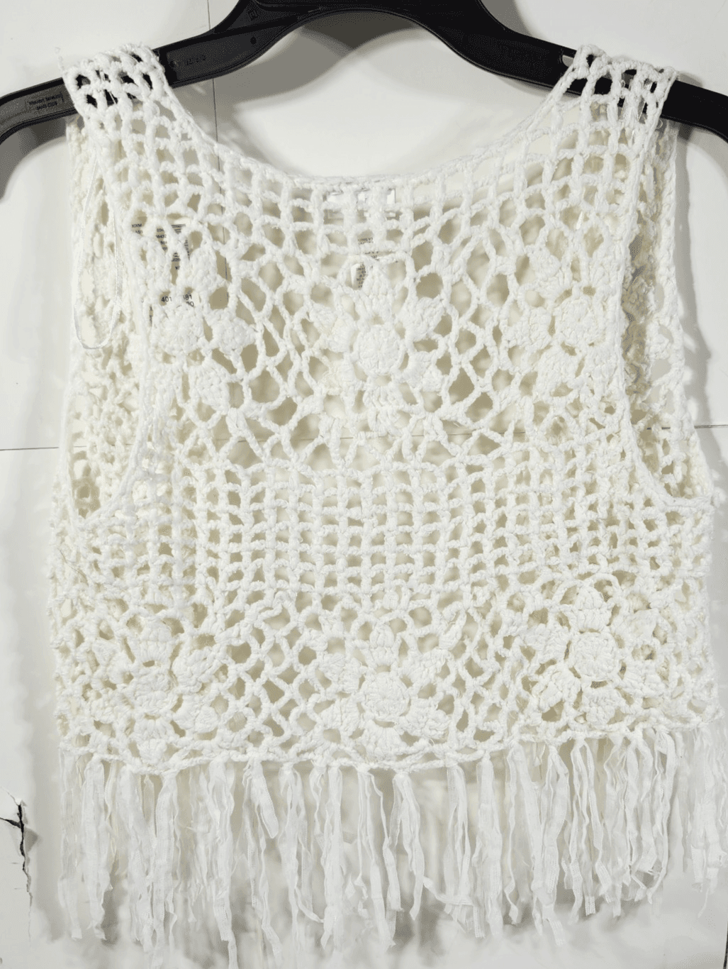 Girl's Justice Open Sweater 16-18 White Sleeveless Frill NEW - Thumbnail 4