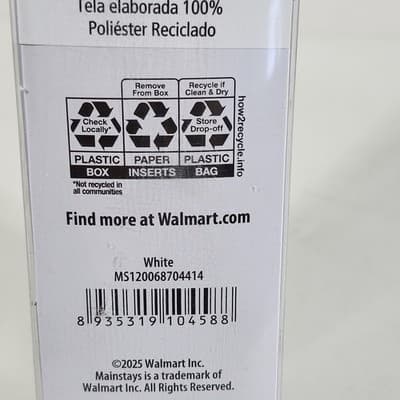 Mainstays 27" x 72" White Blackout Roller Shade NEW - Thumbnail 7