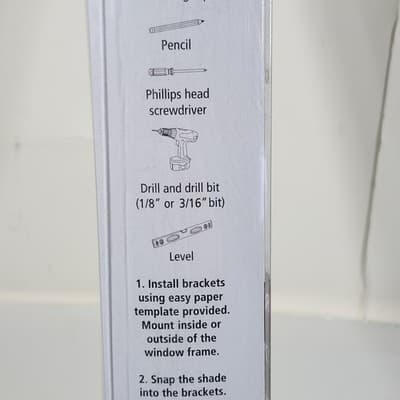 Mainstays 27" x 72" White Blackout Roller Shade NEW - Thumbnail 8