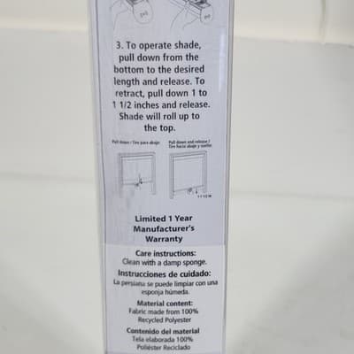 Mainstays 27" x 72" White Blackout Roller Shade NEW - Thumbnail 10