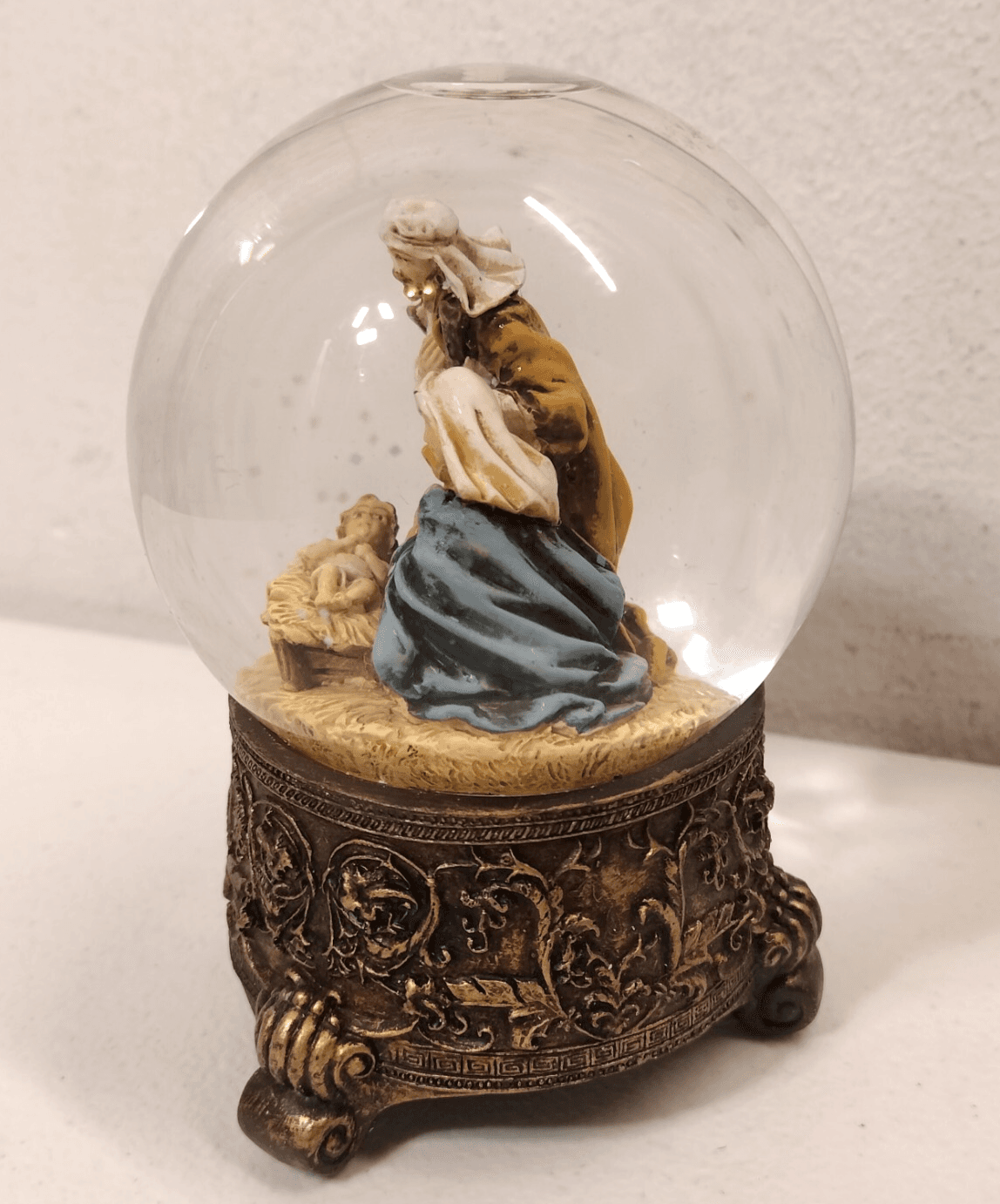Holy Family Waterglobe Christmas Decoration Jesus W/ Original Box Department 56 - Thumbnail 5