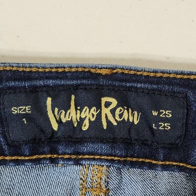 Indigo Rein Women's Distressed Jeans Size 1 Blue Denim Pants - Thumbnail 7