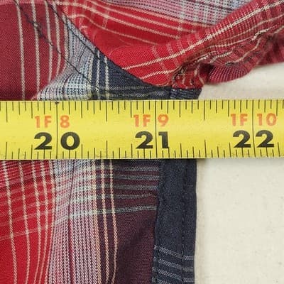 Levi's Western Cowboy Shirt Mens Small Pearl Snap Long Sleeve Red Blue Plaid - Thumbnail 2