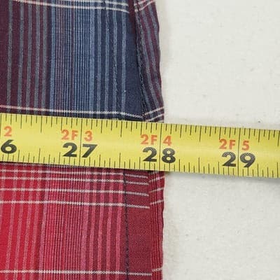 Levi's Western Cowboy Shirt Mens Small Pearl Snap Long Sleeve Red Blue Plaid - Thumbnail 3