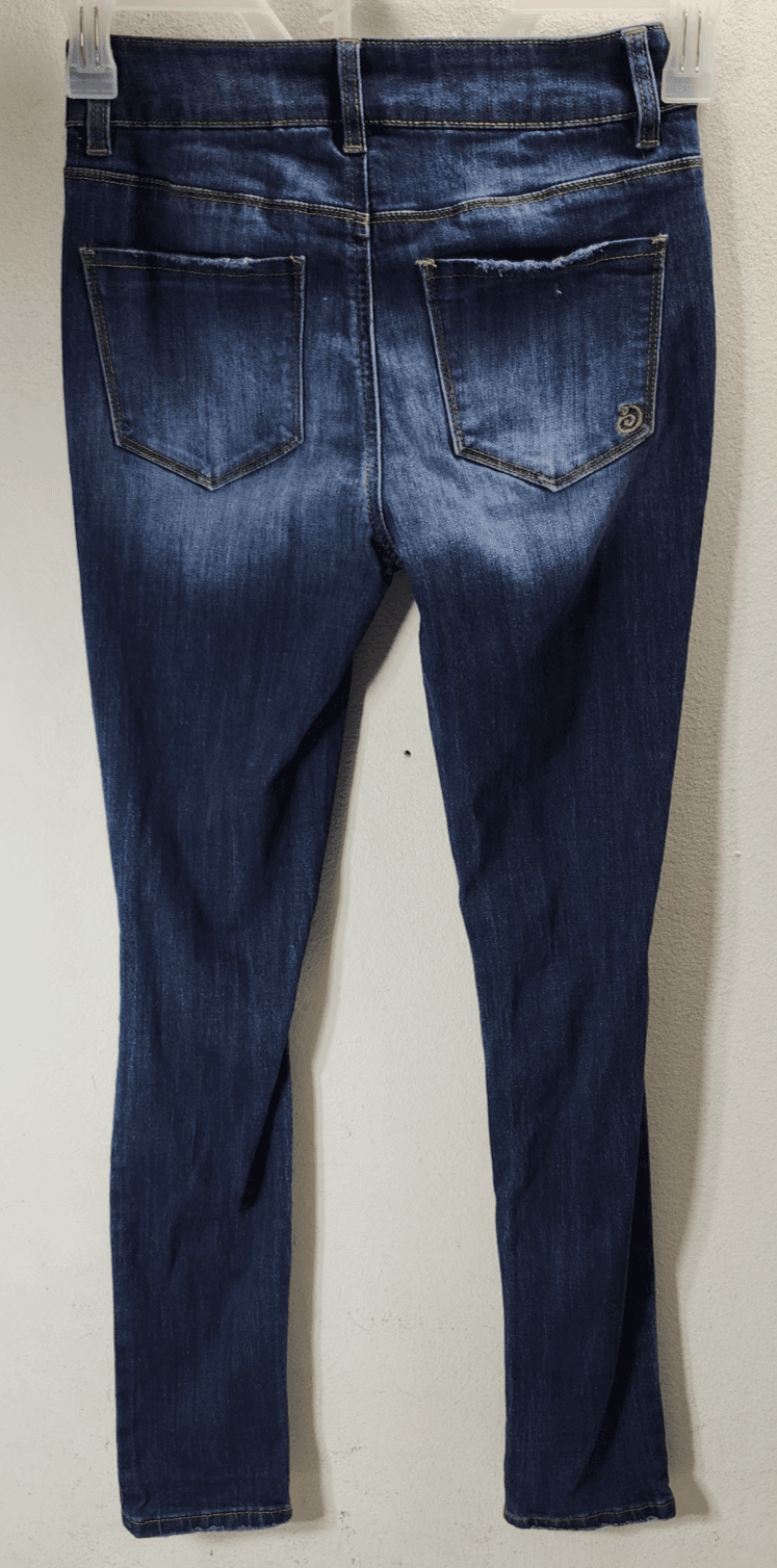 Indigo Rein Women's Distressed Jeans Size 1 Blue Denim Pants - Thumbnail 4