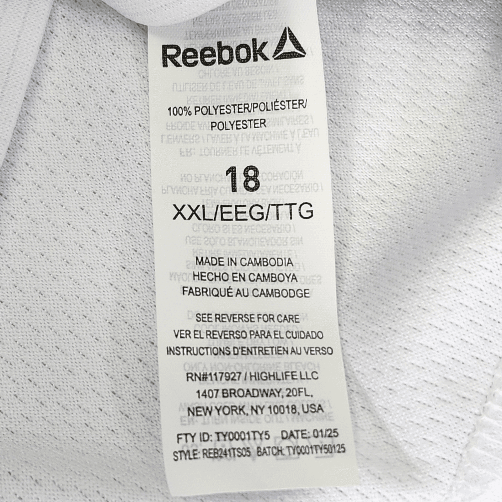 Reebok Boy’s Performance Polo Shirt Size XXL 18 White Short Sleeve NEW - Thumbnail 8