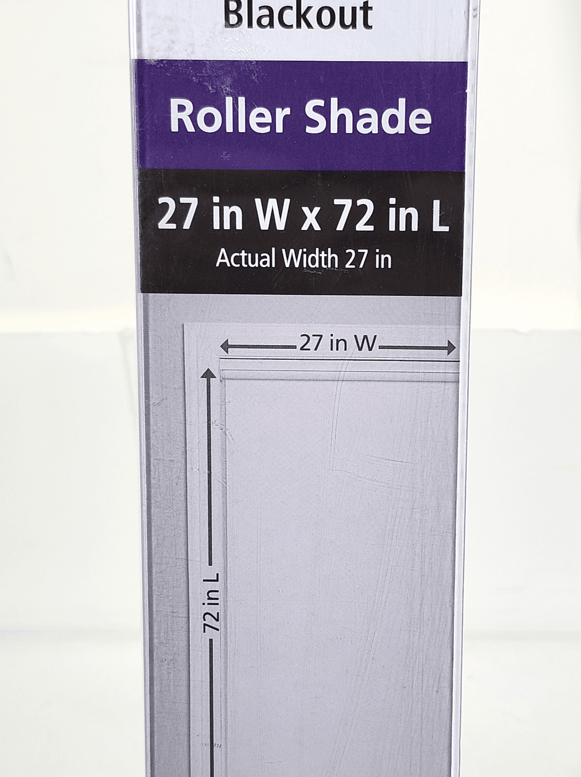 Mainstays 27" x 72" White Blackout Roller Shade NEW - Thumbnail 3