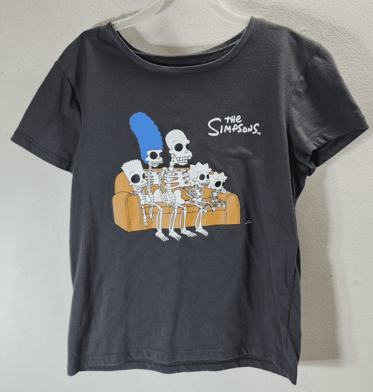 Kids Cartoon Graphic Tshirt The Simpsons Skeleton Tee Size XL 14-16 - Thumbnail 5