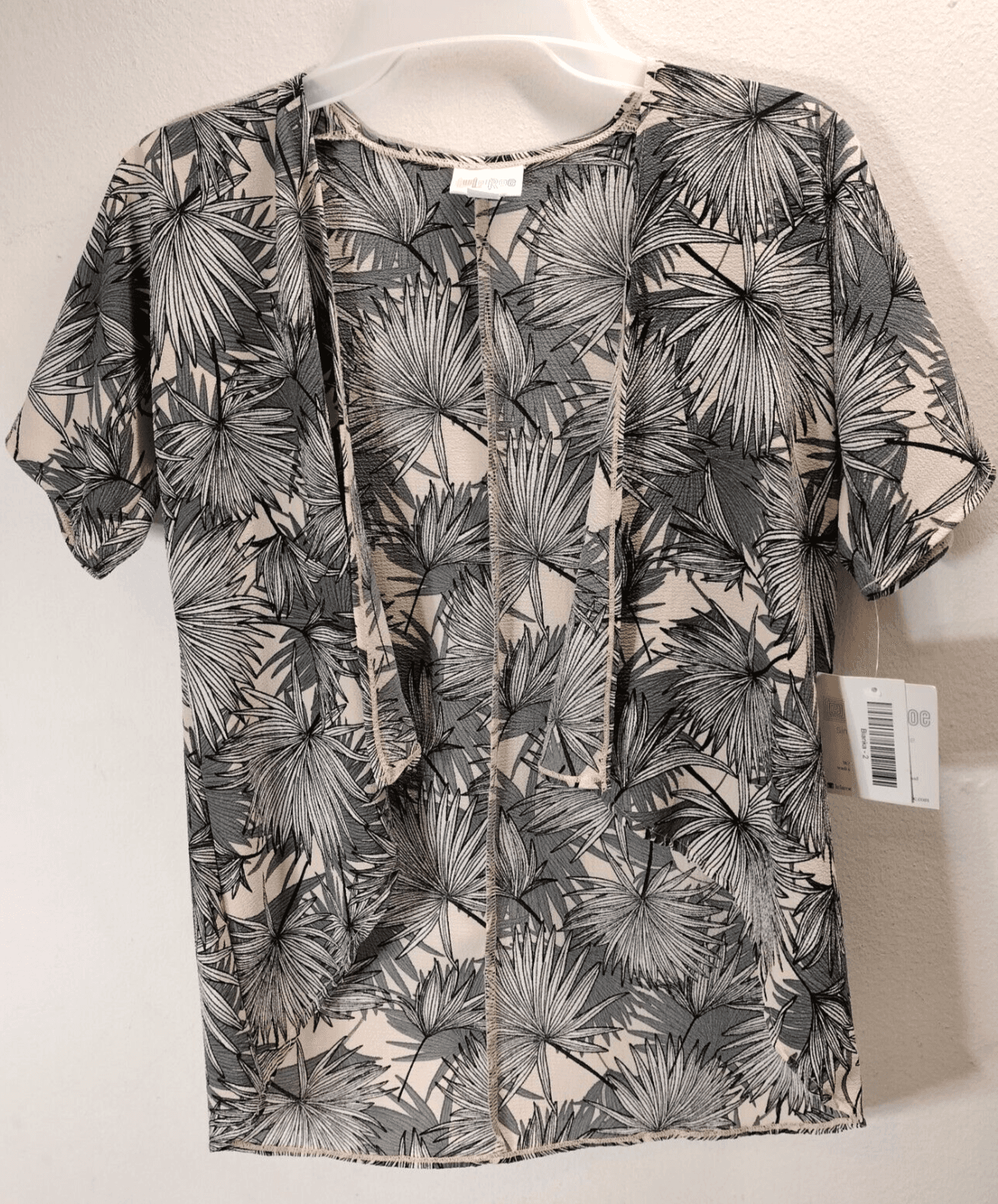 Lularoe Girls 8 Bianka Black White Pink Floral Kimono Shirt Top NEW - Thumbnail 5