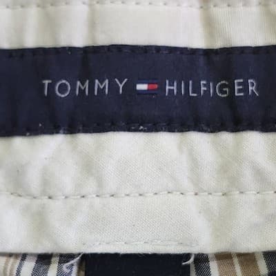 Tommy Hilfiger Shorts Men's 36 Beige Blue Plaid Chino Golf - Thumbnail 7