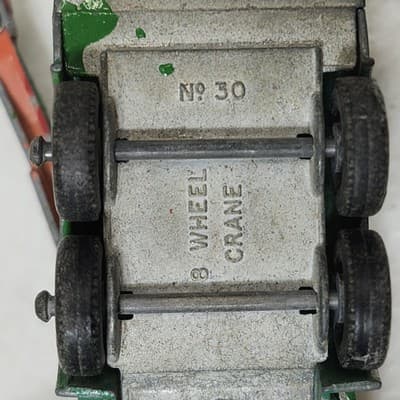 Vintage Matchbox 1965 8 Wheel Crane Truck # 30 Green Toy Diecast Vehicle Loose - Thumbnail 11