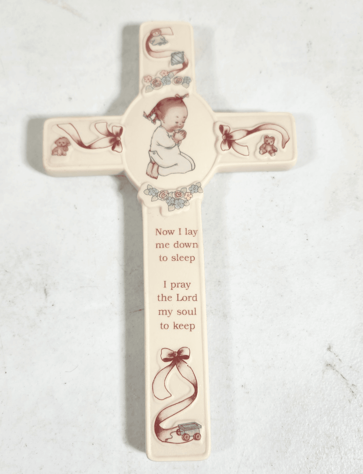 Memories of Yesterday Porcelain Cross I Pray The Lord My Soul To Keep 1991 - Thumbnail 2