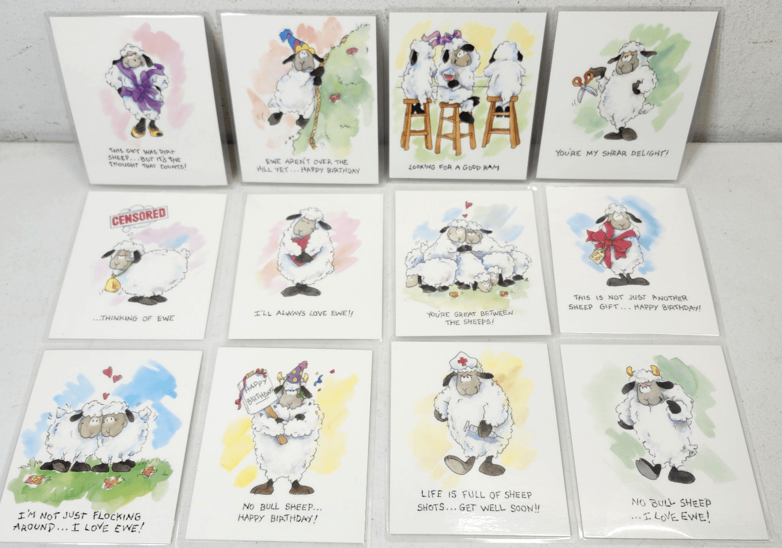12 Cute Applause Sheepish Grins Funny & Unique Postcards Bundle Lot - Thumbnail 2