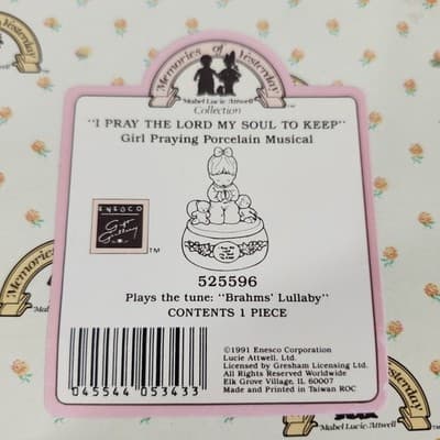 Memories of Yesterday I Pray the Lord My Soul to Keep Figurine Enesco Atwell - Thumbnail 4