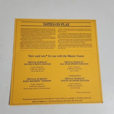 Vintage 1981 Original Trivial Pursuit Master Game Genus Edition - Complete - Thumbnail 3