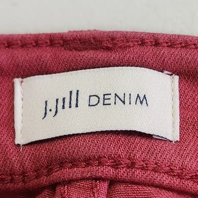 Women J. Jill Authentic Fit Cropped Jeans Size 6 Pink Frayed Hem Denim Pants - Thumbnail 7