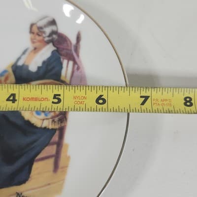 Vintage Norman Rockwell Plate 6.5" Old Woman in Chair 1984 Home Decor - Thumbnail 3