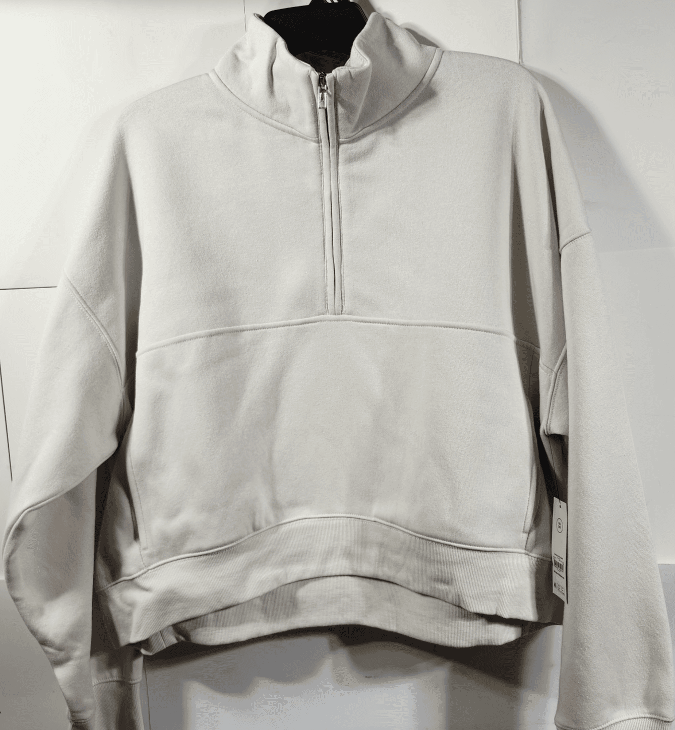 No Boundaries Women's XXL 1/2 Zip Pullover Beige Long Sleeve NEW - Thumbnail 5