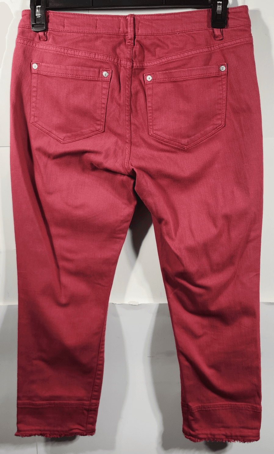 Women J. Jill Authentic Fit Cropped Jeans Size 6 Pink Frayed Hem Denim Pants - Thumbnail 4