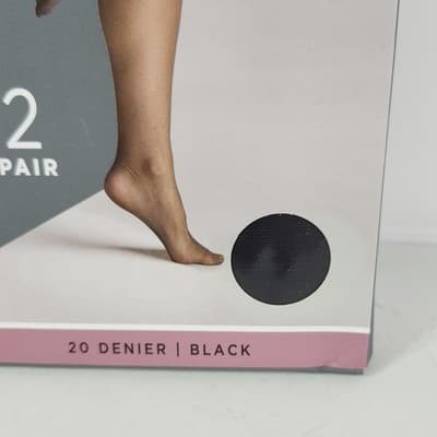 Silk Impressions Pantyhose 2 Pack Small Black 20 Denier Light Support Sheer - Thumbnail 3