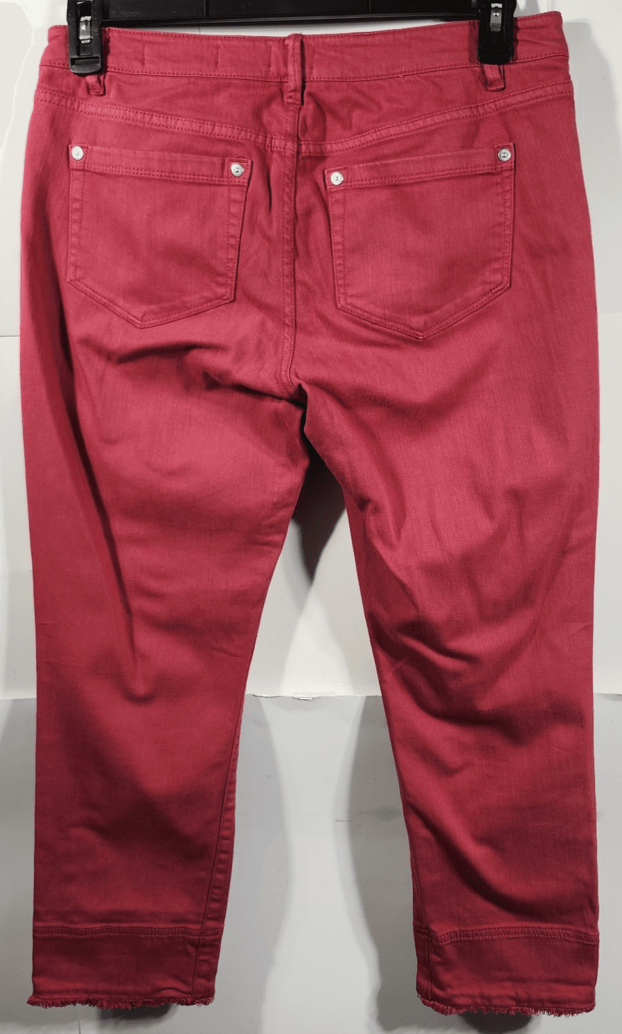 Women J. Jill Authentic Fit Cropped Jeans Size 6 Pink Frayed Hem Denim Pants - Thumbnail 6