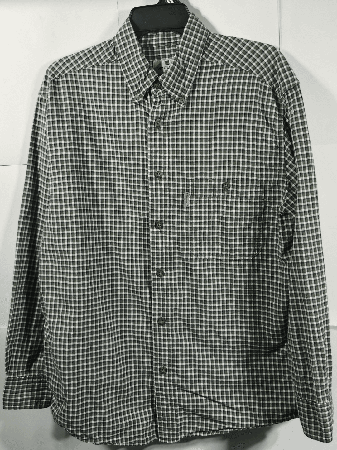 Woolrich Shirt Men's M Long Sleeve Button Down Green Outdoors Hunting - Thumbnail 5