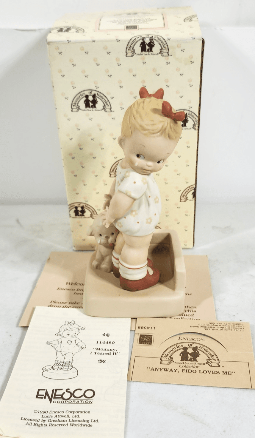 1989 ENESCO Memories of Yesterday Anyway, Fido Loves Me Figurine 114588 - Thumbnail 2