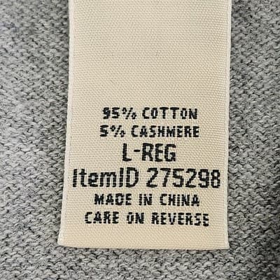 L.L. Bean Men’s 1/4 Zip Pullover Sweater Size Large Gray Cashmere Cotton - Thumbnail 8