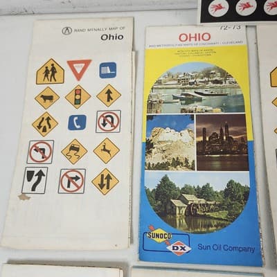 9 Vintage Exxon Mobil Sunoco Travel Road Maps bundle Lot 1970's - Thumbnail 6