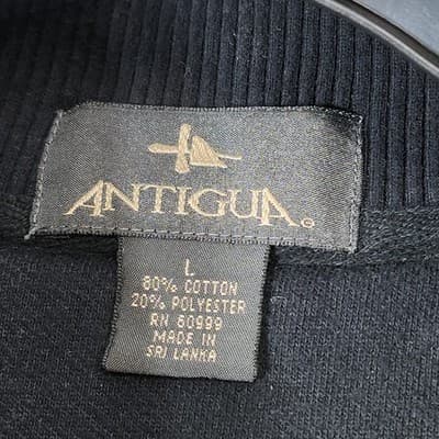 Antigua 1/4 Snap Pullover Shirt Top Long Sleeve Men's Large Milwaukee Black - Thumbnail 8