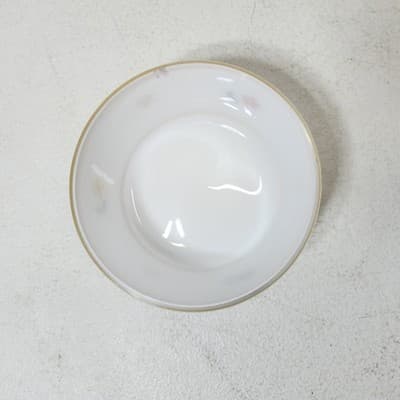 Vintage White Porcelain & Enamel Floral Perfume Bottle & Trinket Dish Set - Thumbnail 6