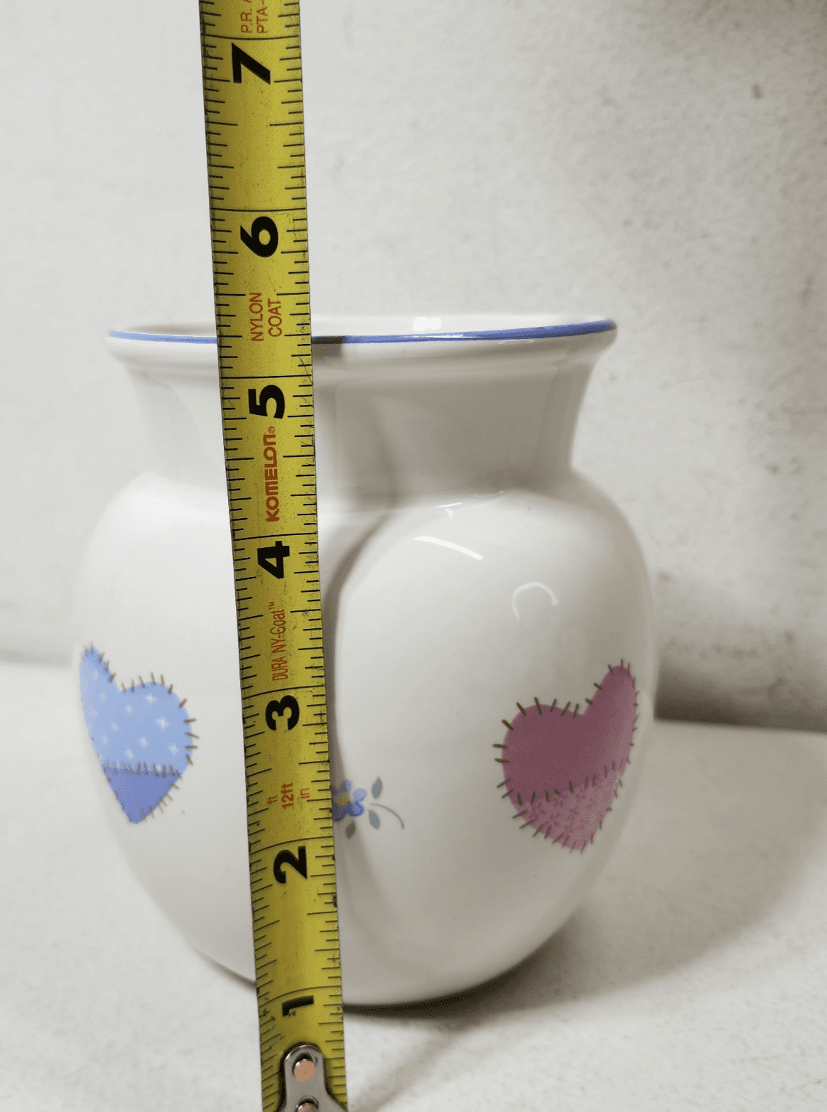 Canister Jar Container W/ Cork Lid Top Flowers & Hearts 5.25" Tall - Thumbnail 3