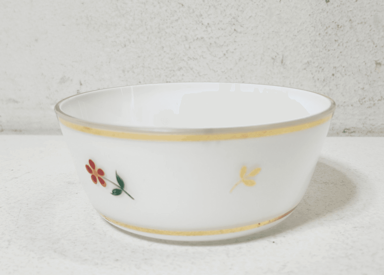 Vintage White Porcelain & Enamel Floral Perfume Bottle & Trinket Dish Set - Thumbnail 3