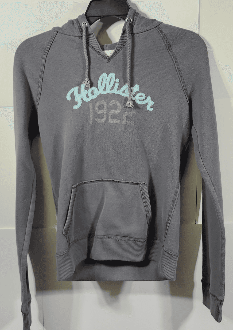 Vintage Hollister Y2K Gray 1922 Pullover Hoodie Sweatshirt Women's Large - Thumbnail 5
