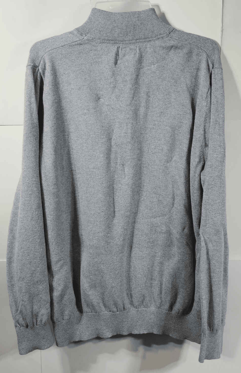L.L. Bean Men’s 1/4 Zip Pullover Sweater Size Large Gray Cashmere Cotton - Thumbnail 4