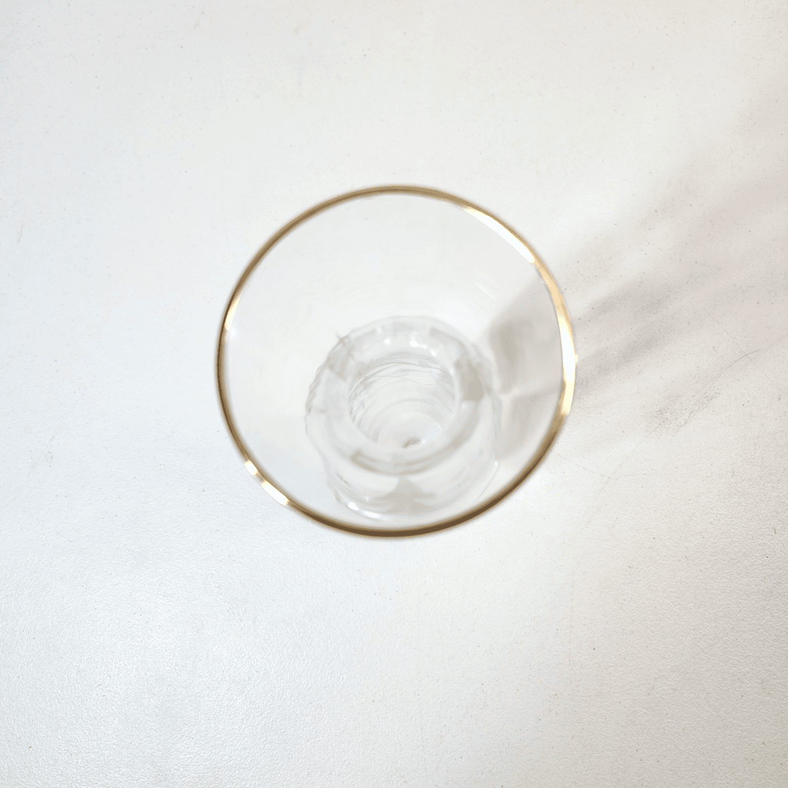 Vase 12" With Gold Rim Etched Design Home Decor Fluted Glass - Thumbnail 5