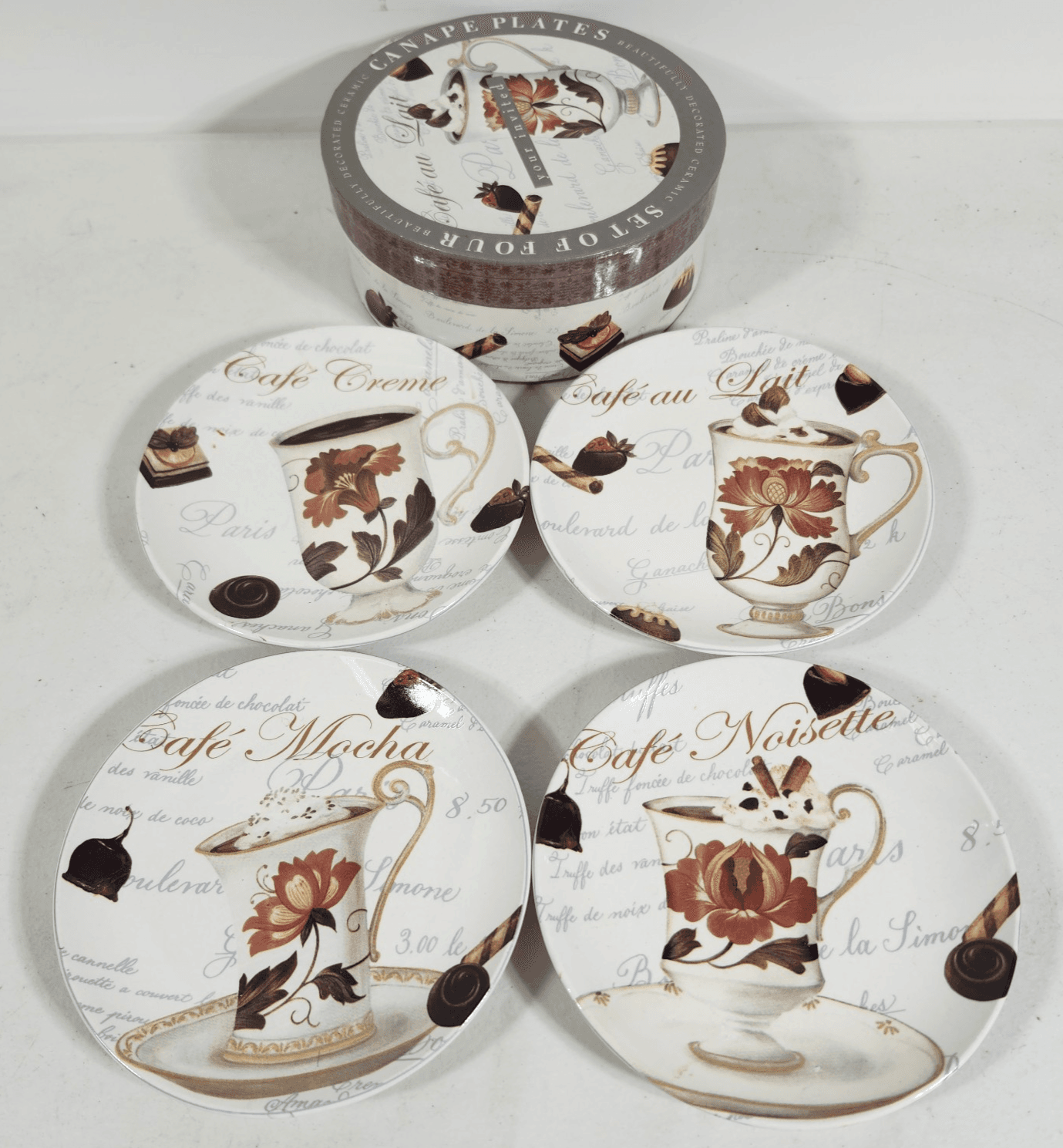 Your Invited Canape Plate Set Of 4 Cafe Mocha Design Pamela Gladding