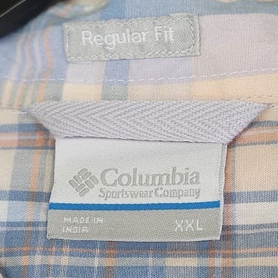 Columbia Shirt Mens XXL Short Sleeve Button Up Hiking Outdoor Orange Blue - Thumbnail 7