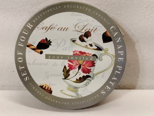 Your Invited Canape Plate Set Of 4 Cafe Mocha Design Pamela Gladding - Thumbnail 8