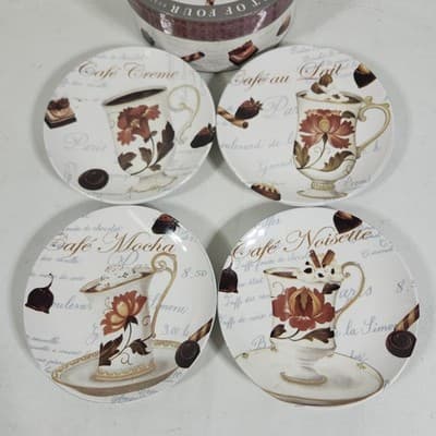 Your Invited Canape Plate Set Of 4 Cafe Mocha Design Pamela Gladding - Thumbnail 3